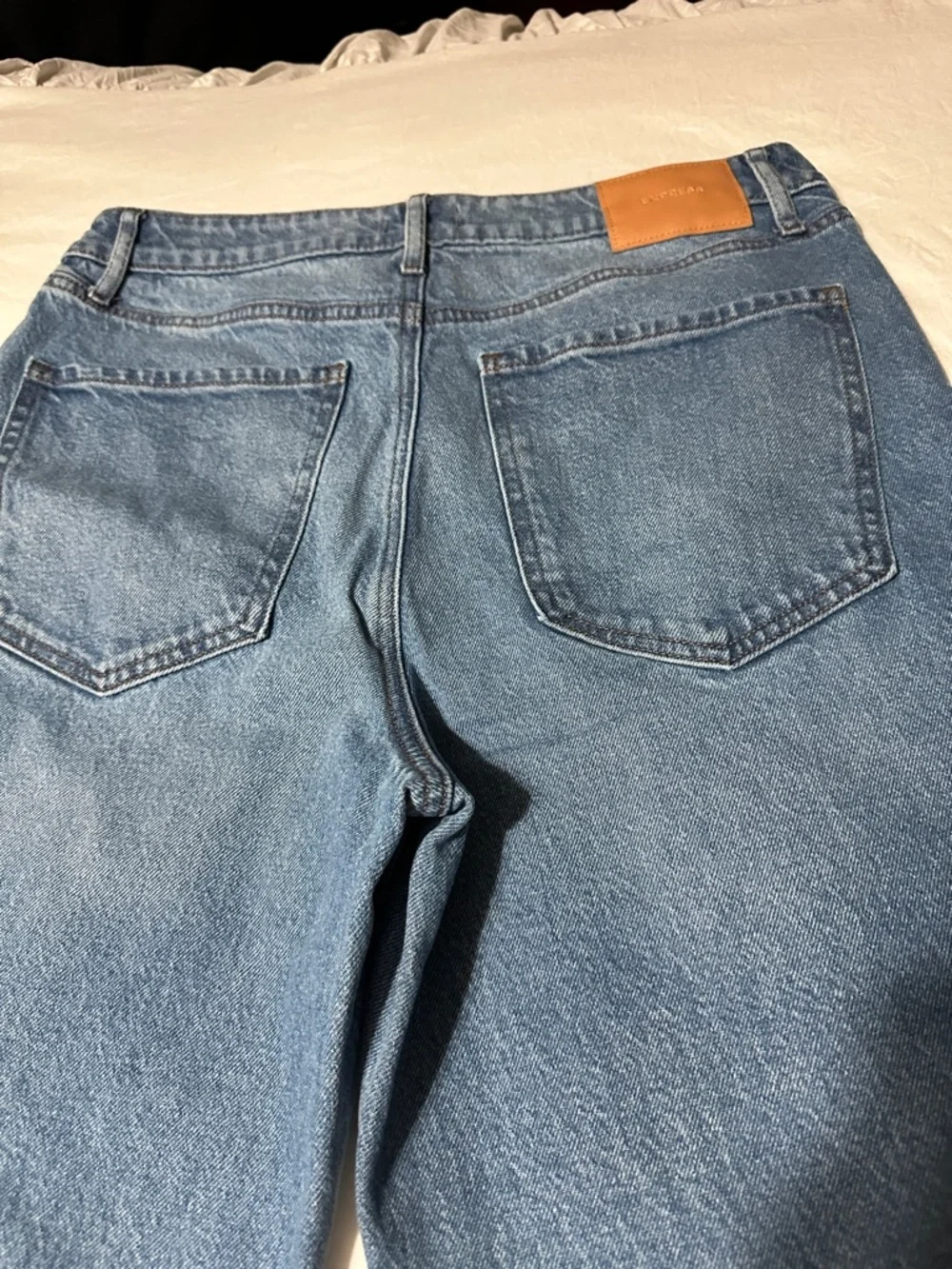 Express High Rise Wide Leg Jeans - Blue - Picture 2 of 10